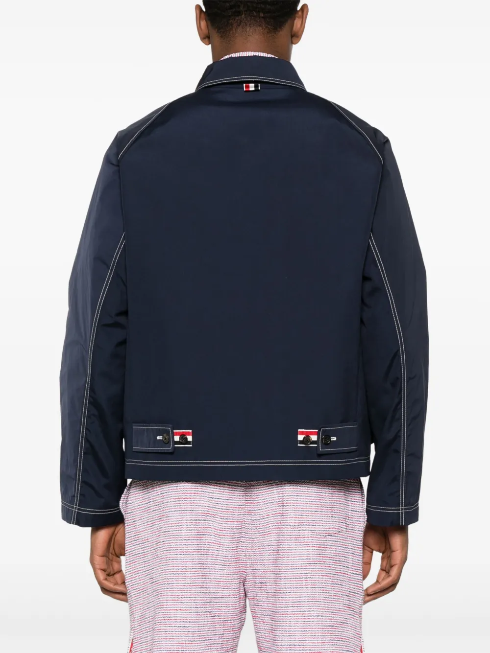 Thom Browne Jack met contrasterende stiksels Blauw