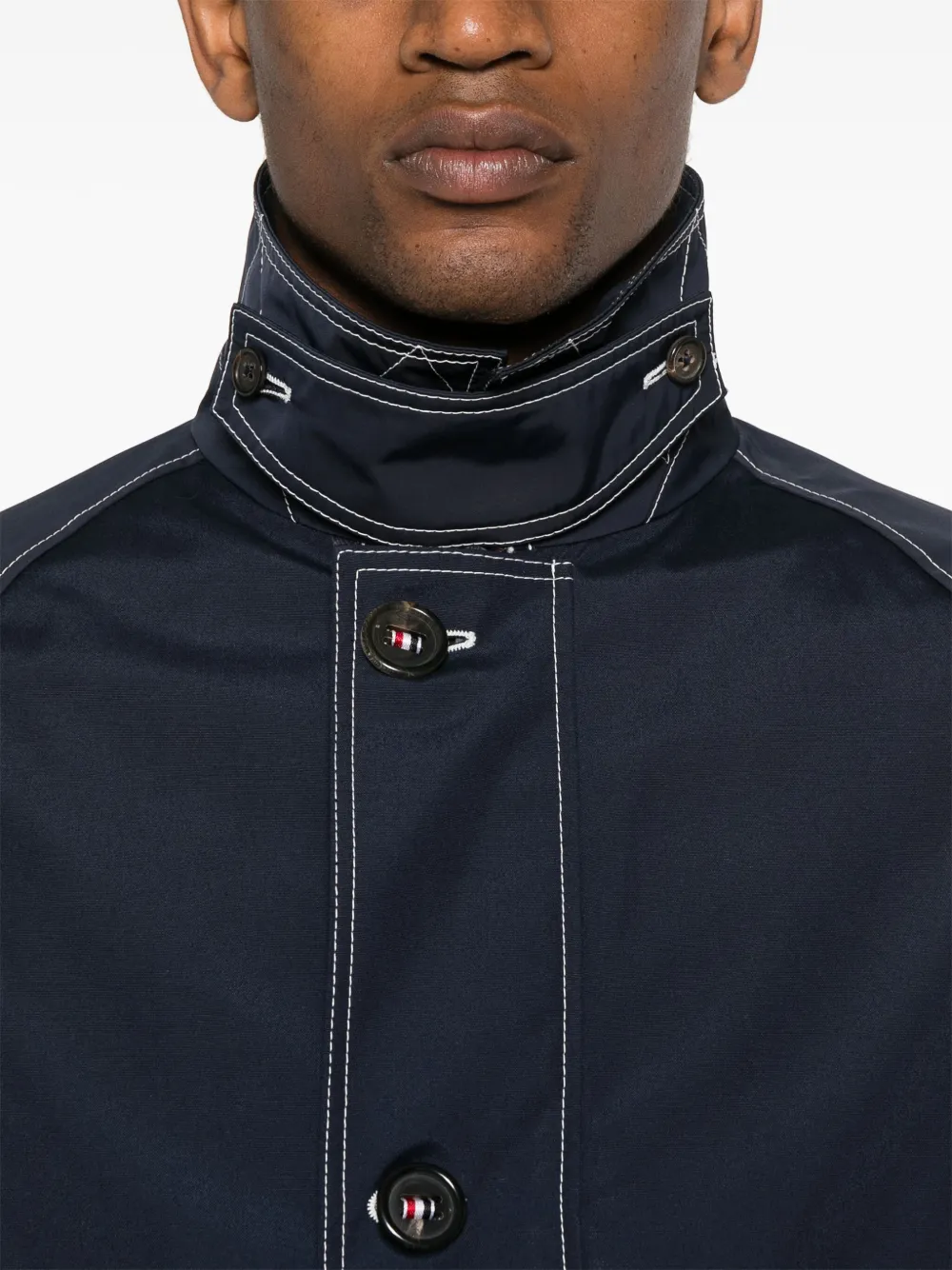 Thom Browne Jack met contrasterende stiksels Blauw