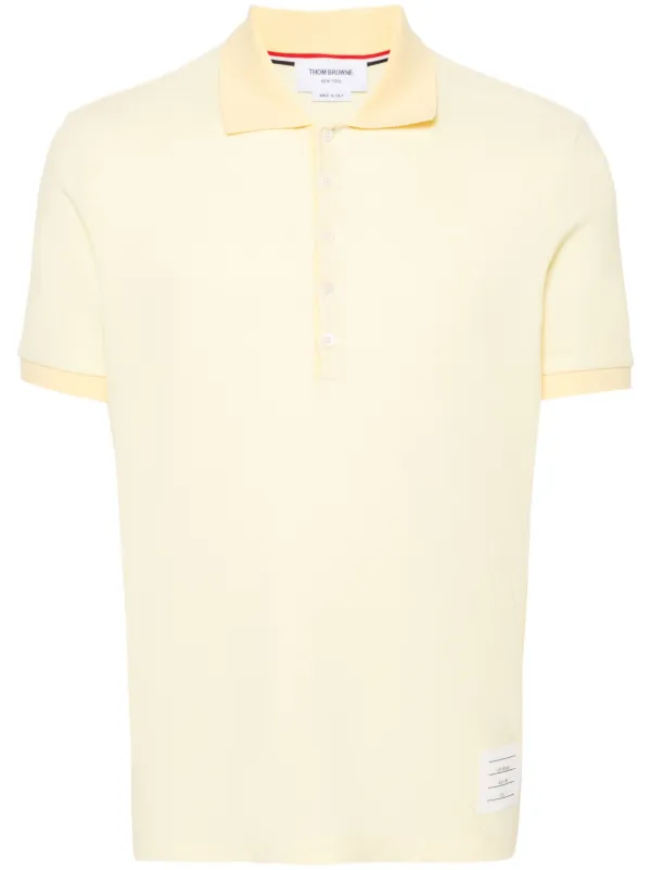 Thom Browne Classic Pique 4-Bar Polo in Yellow