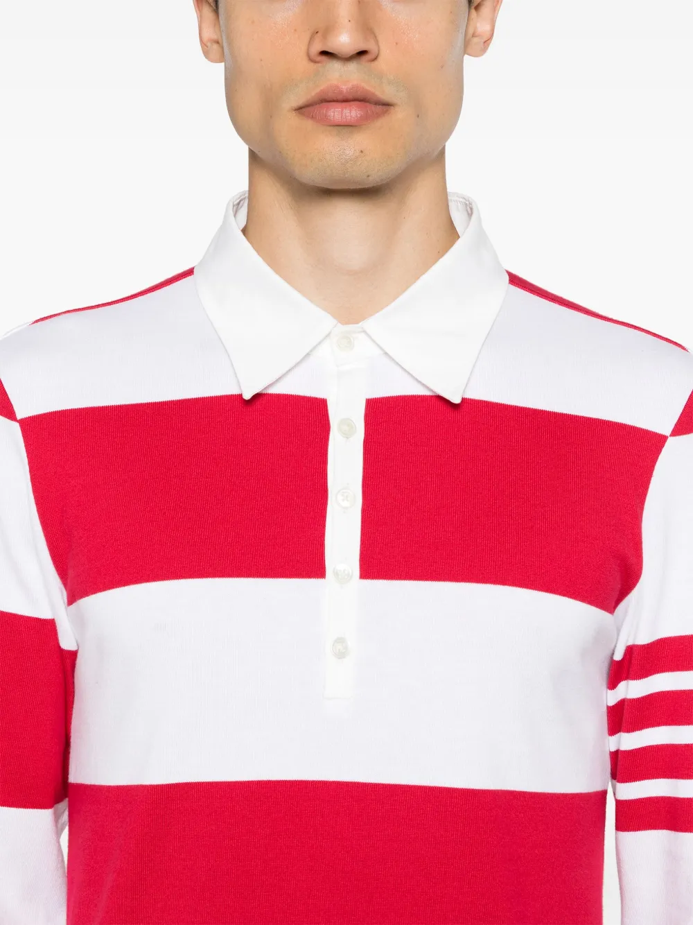 Thom Browne Gestreept poloshirt Rood