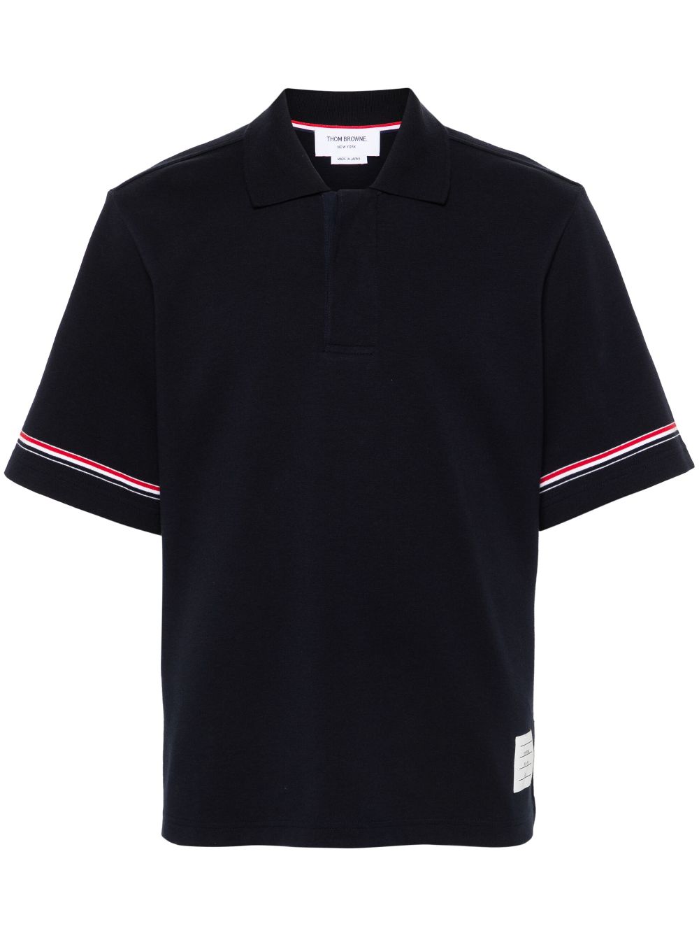 Thom Browne RWB-stripe polo shirt - Blue