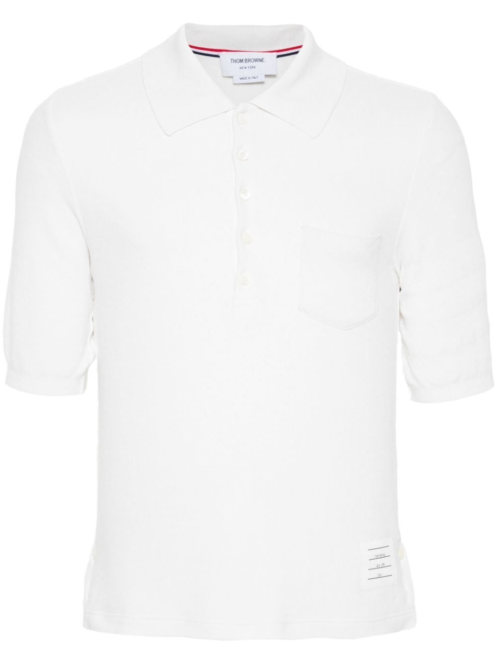 Thom Browne 4-Bar silk polo shirt - White