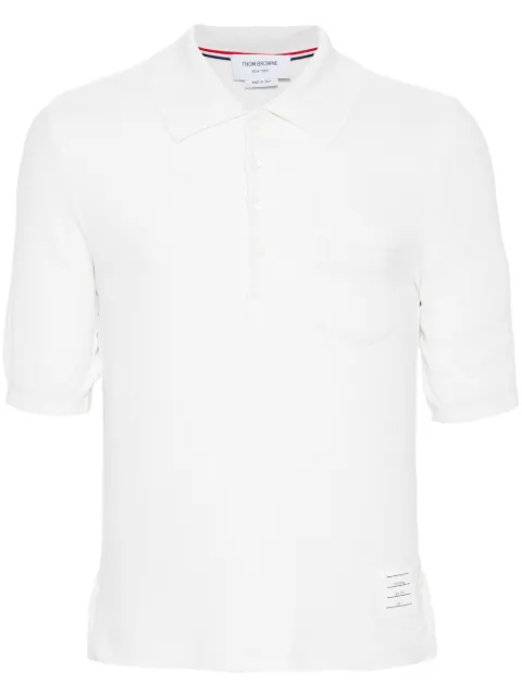 Thom Browne polo en soie à détail 4 bandes signature