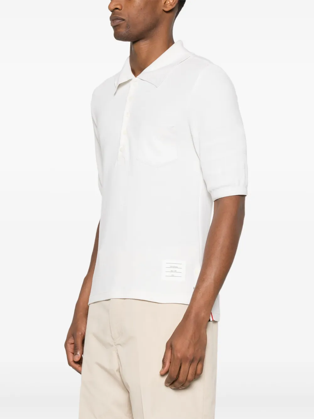 Thom Browne Zijden poloshirt Wit