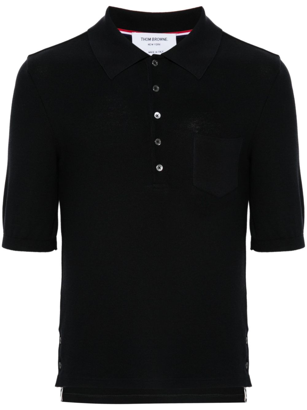 Thom Browne 4-Bar silk polo shirt - Blue