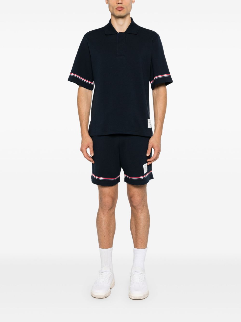 Thom Browne Mid waist trainingsshorts Blauw