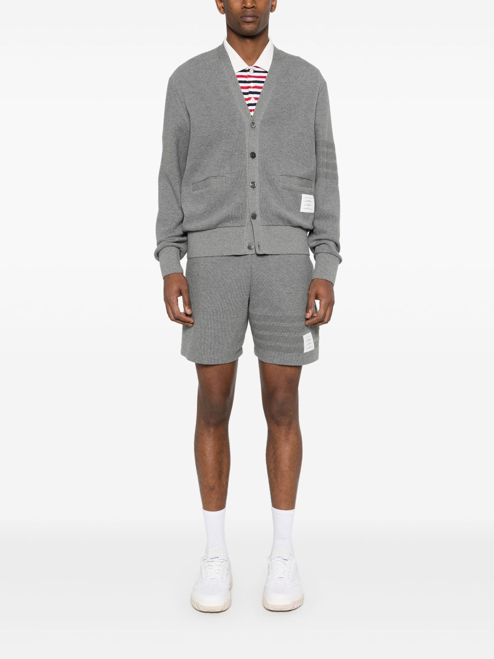 Thom Browne 4-Bar stripe cotton shorts - Grey