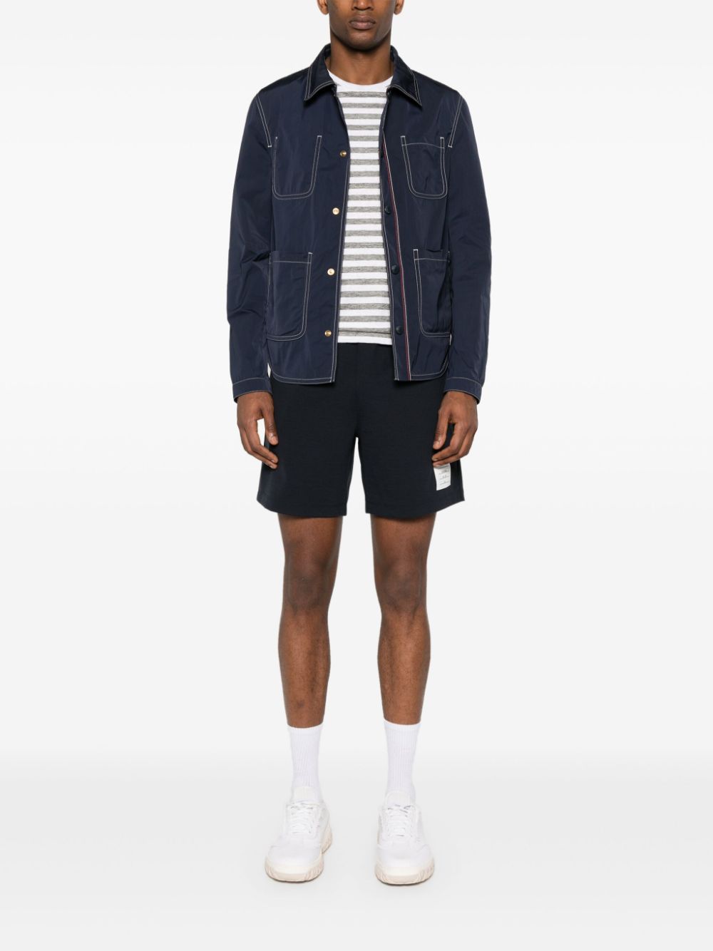 Thom Browne Mid waist trainingsshorts - Blauw