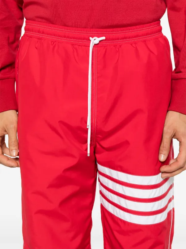 Thom Browne mid-rise Ripstop Track Trousers | Red | FARFETCH