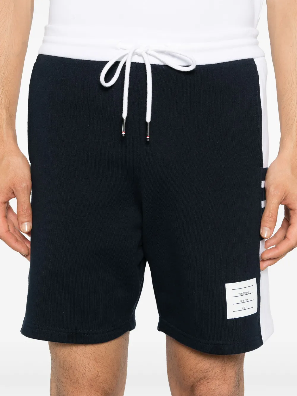 Thom Browne Mid waist trainingsshorts Blauw
