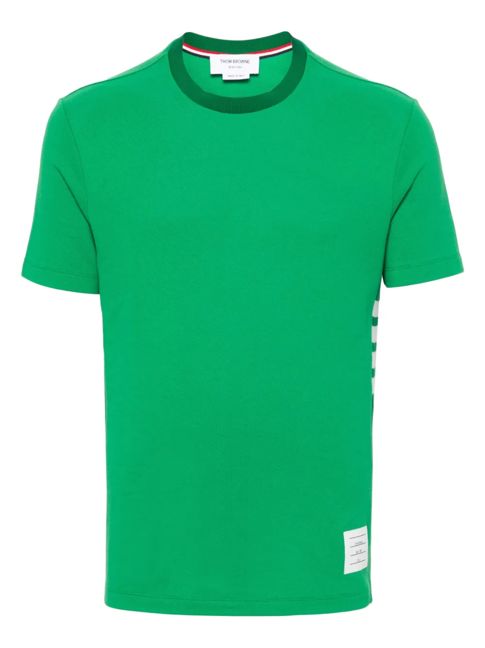 Thom Browne Katoenen T-shirt met 4 strepen Groen