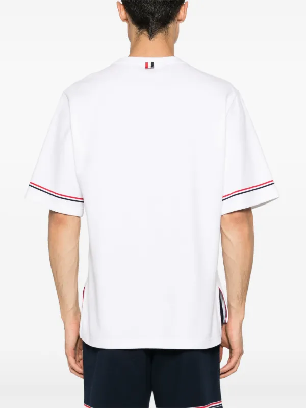 Thom Browne RWB-stripe T-shirt | White | FARFETCH MY