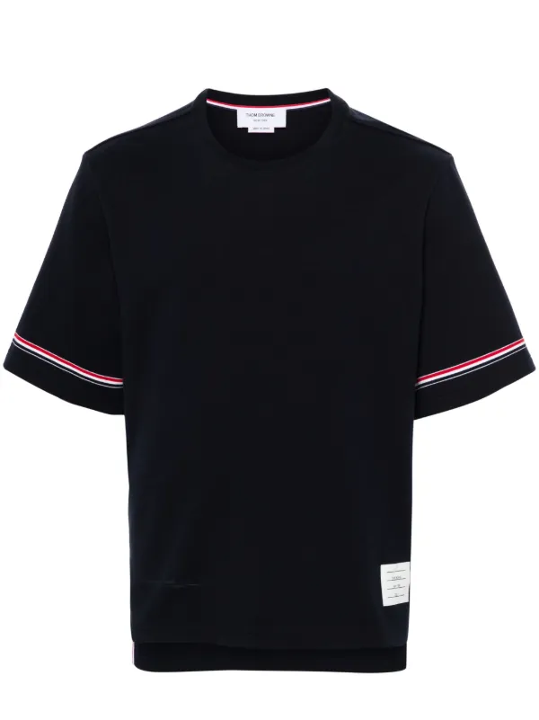 関税込THOM BROWNE Rwb ストライプ T シャツ Thom Browne RWB ストライプ Tシャツ | ブルー | FARFETCH JP