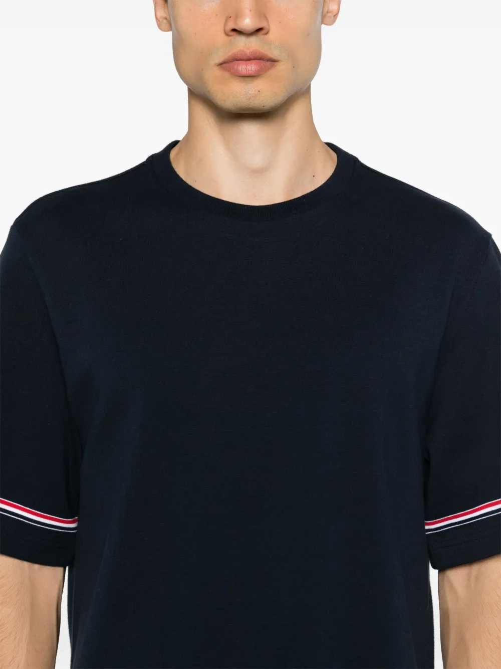 Thom Browne T-shirt met RWB-streep Blauw