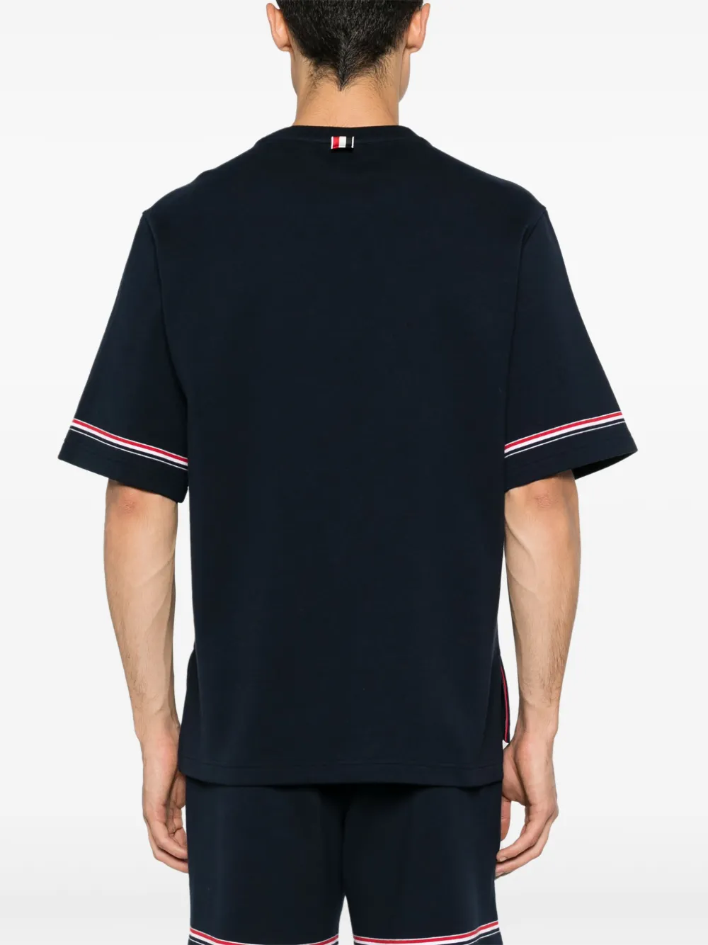 Thom Browne T-shirt met RWB-streep Blauw