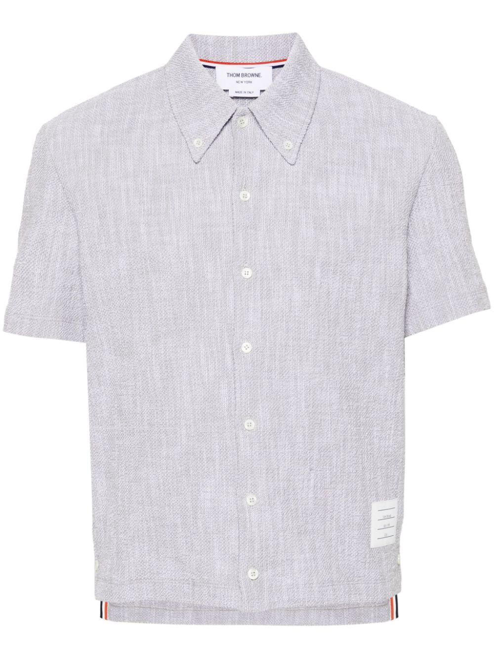 Thom Browne RWB-stripe tweed shirt - Grey