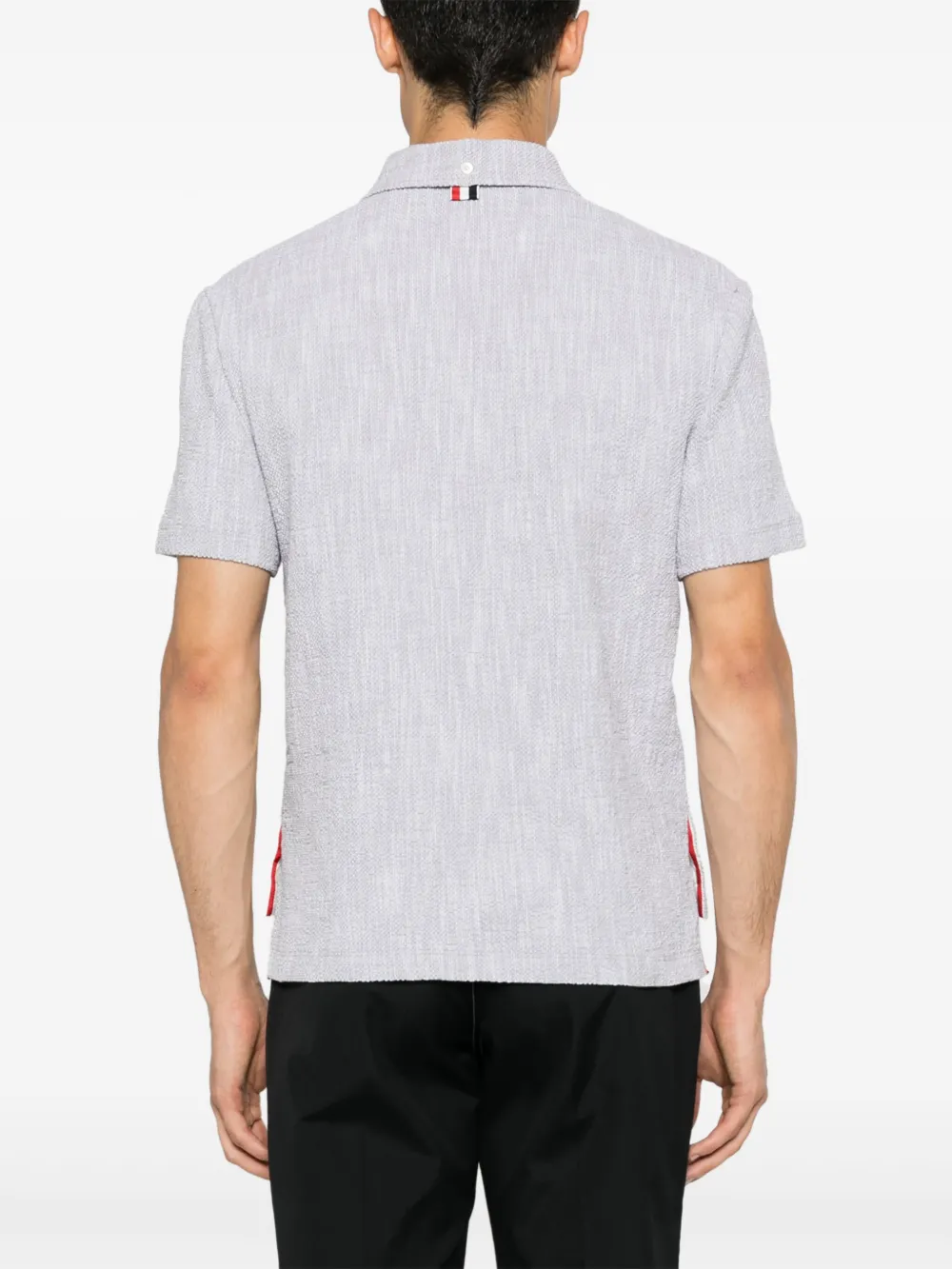 Shop Thom Browne Rwb-stripe Tweed Shirt In Grey