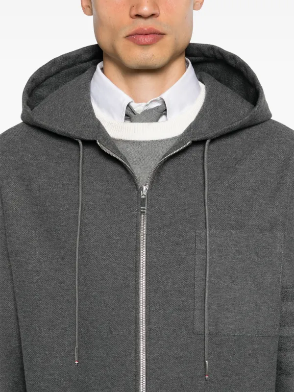 THOM BROWNE 4バー ストライプ フーデッド ジャケット Thom Browne 4 Bar Striped Preppy Royal Hoodie Sport Coat