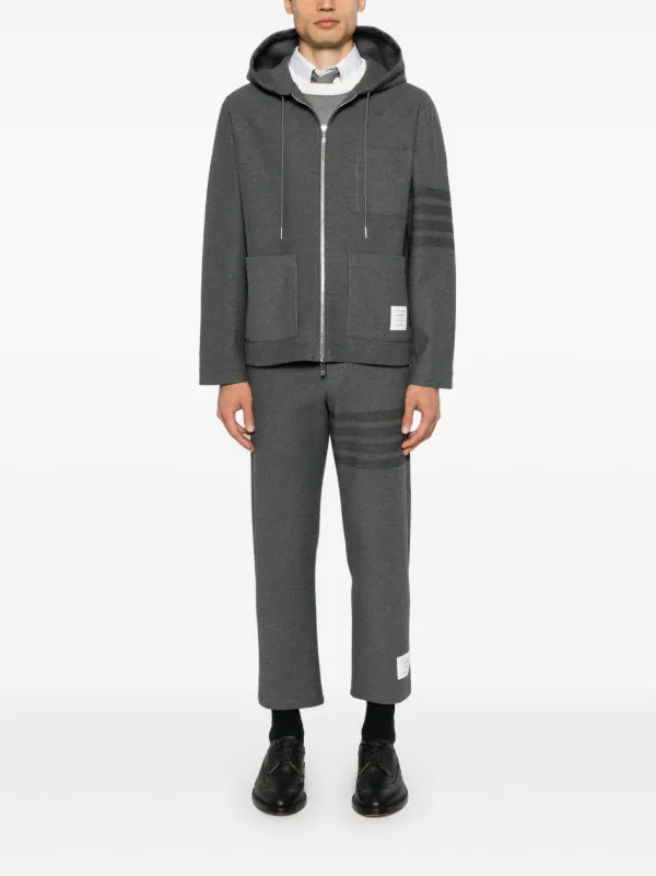 Thom Browne 4BARストライプ フーデッドジャケット | グレー