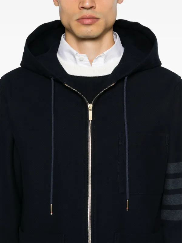 THOM BROWNE 4バー ストライプ フーデッド ジャケット Thom Browne 4BARストライプ フーデッドジャケット | グレー
