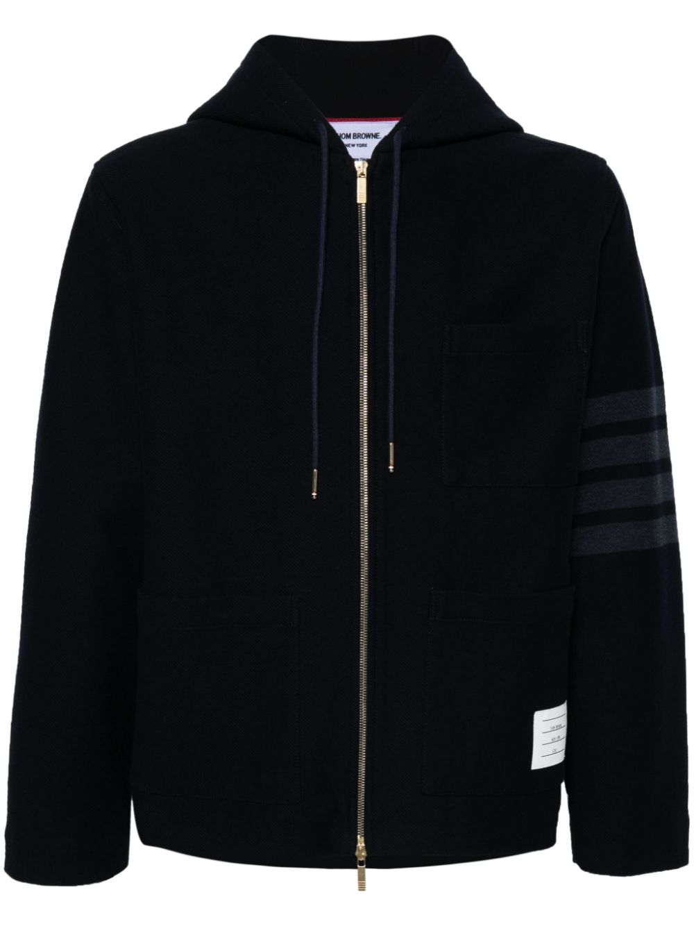 4 Bar-stripe hooded jacket