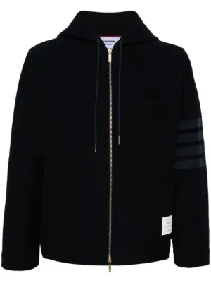 THOM BROWNE 4バー ストライプ フーデッド ジャケット Thom Browne 4-Bar Stripe Track Jacket | Grey | FARFETCH