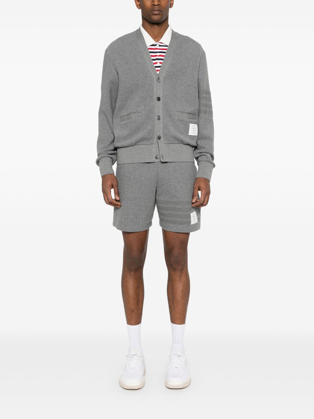 Thom Browne V-neck cotton cardigan - Grey