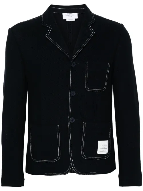 Blazer en coton à simple boutonnage - Thom Browne - Modalova