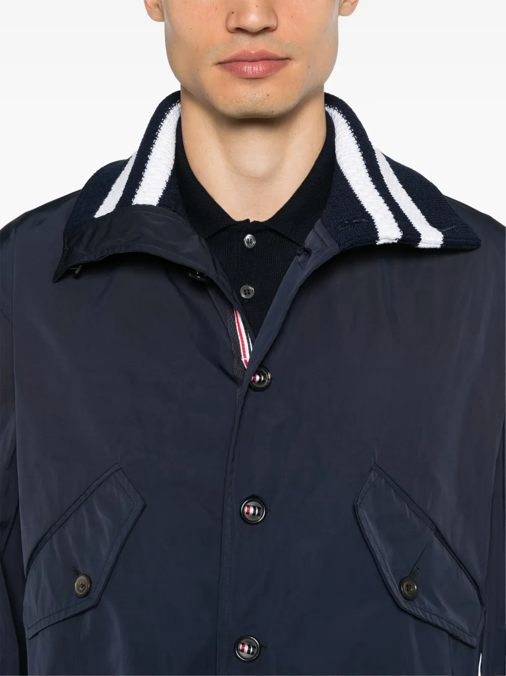 Thom Browne Jas met vier strepen Blauw