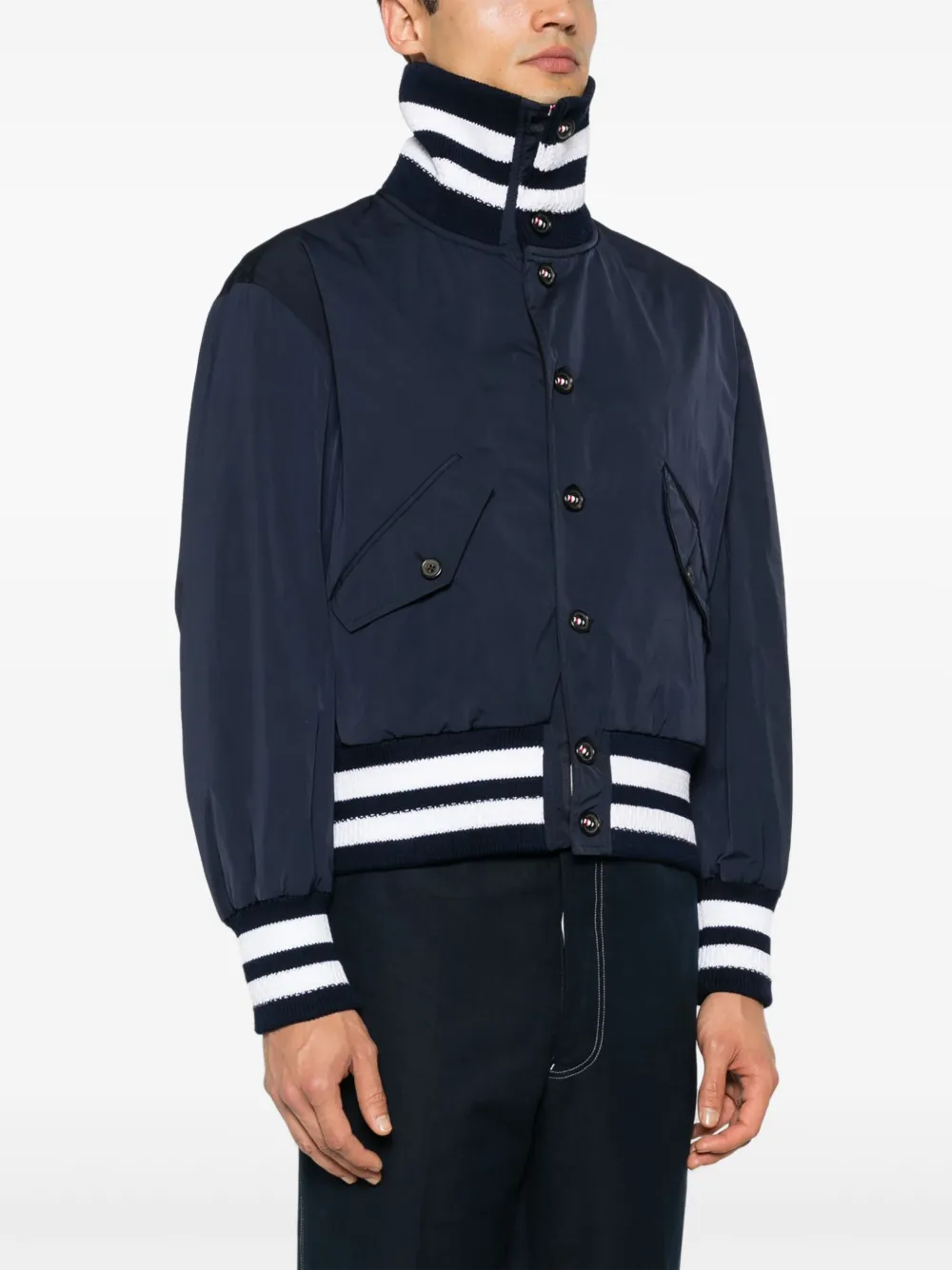 Thom Browne Jas met vier strepen Blauw