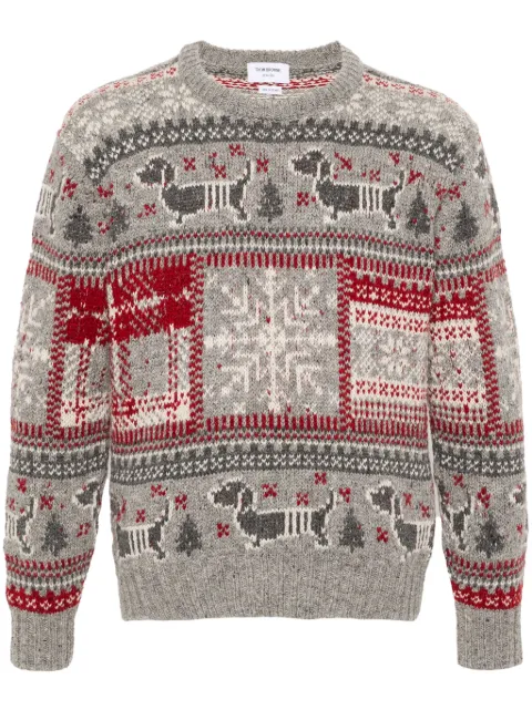 Thom Browne suéter de tejido Fair Isle en intarsia