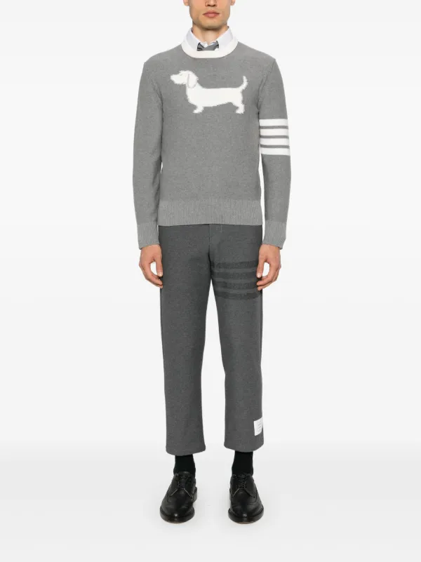 thom browne ニット ヘクター Classic V Neck Halfdrop Intarsia Cardigan W/ 4 Bar In Cotton