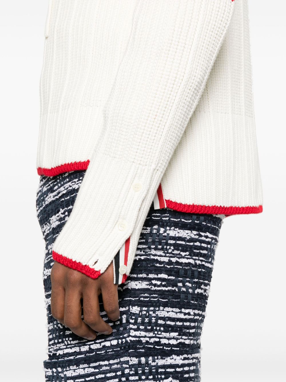 Thom Browne Hoodie met contrasterende afwerking Wit