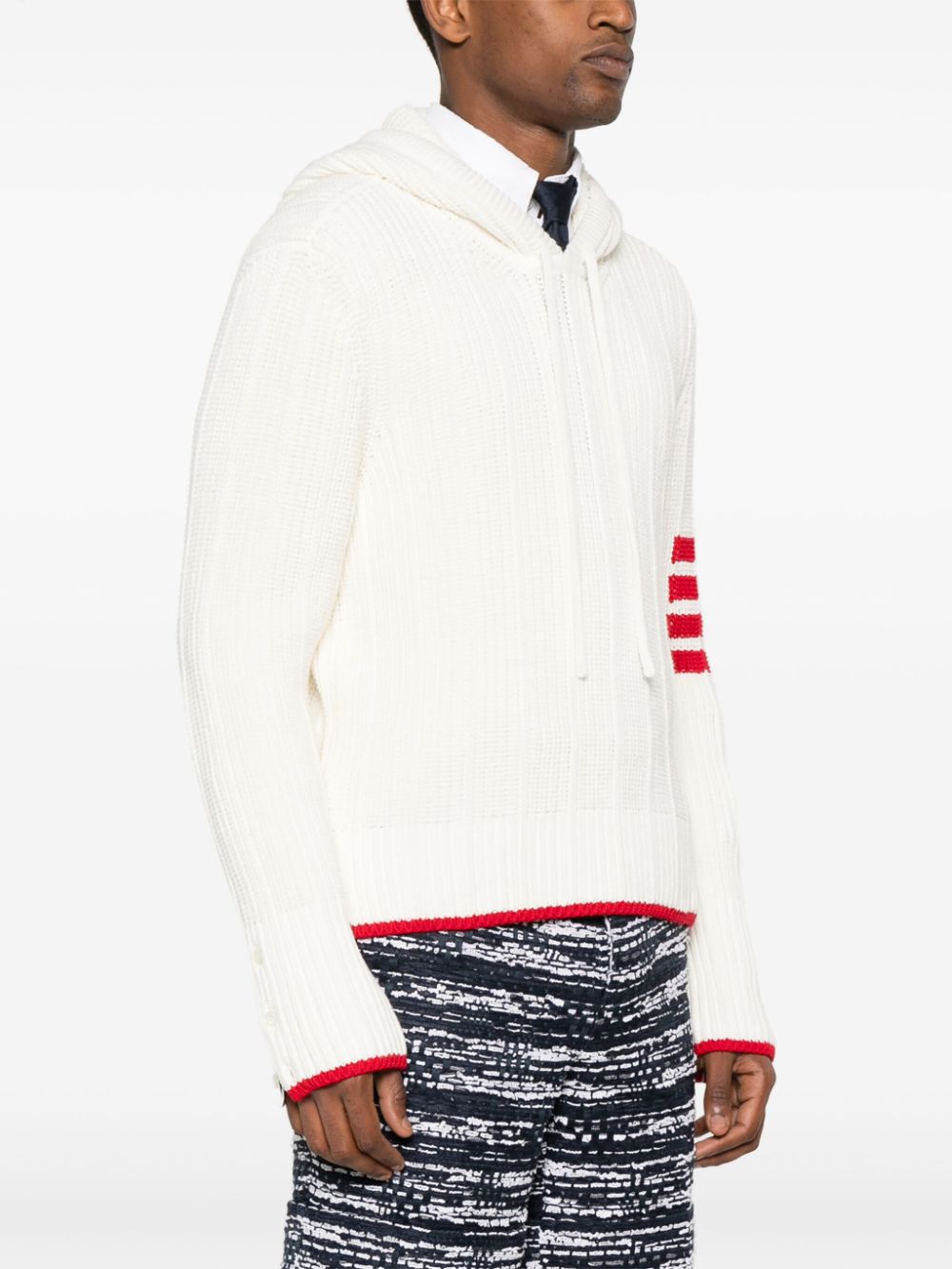 Thom Browne Hoodie met contrasterende afwerking Wit