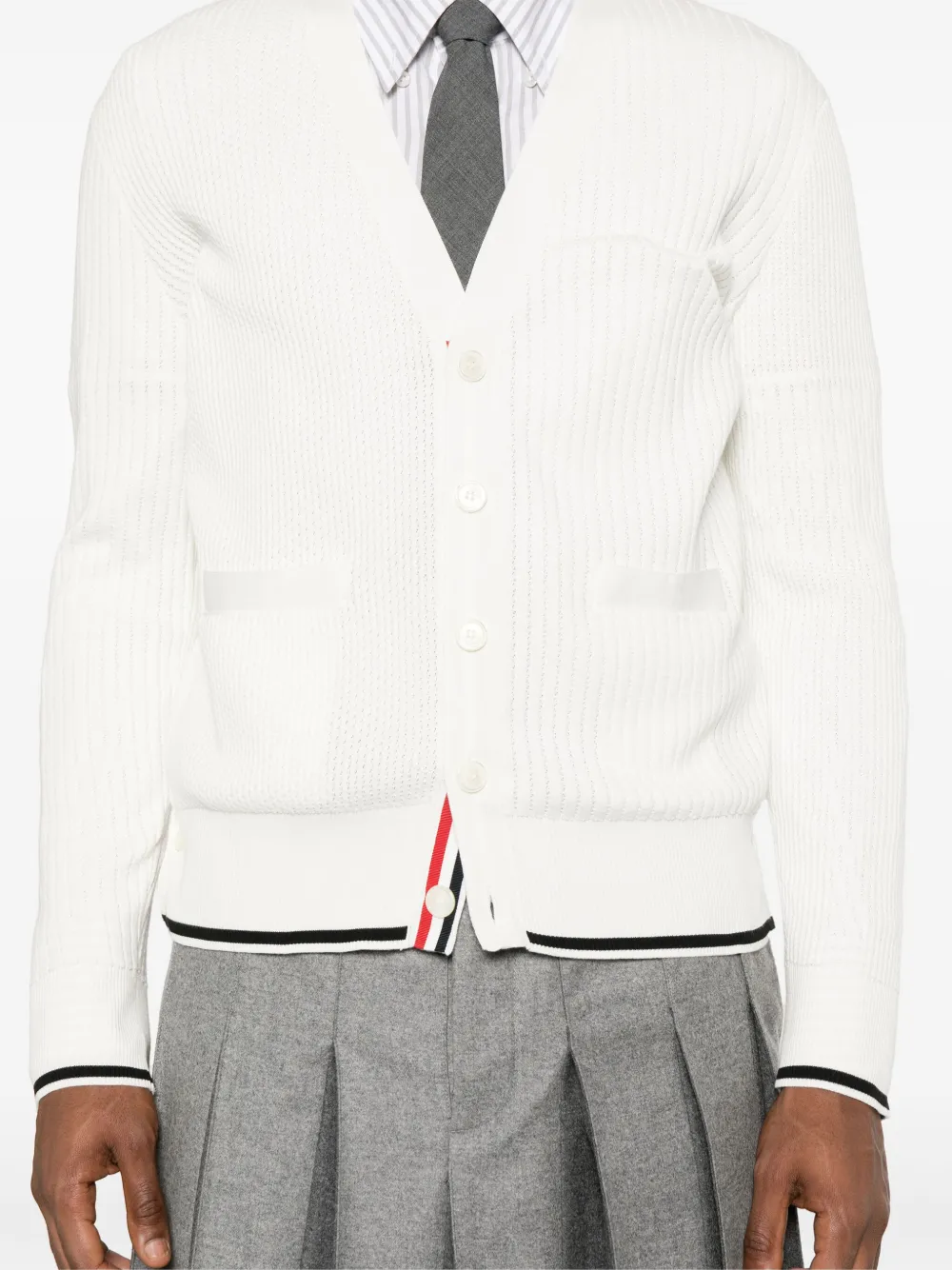 Thom Browne Vest met vier strepen Wit