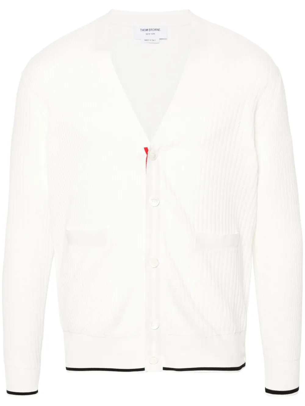 Thom Browne 4-Bar open-knit cardigan | White | Image 1