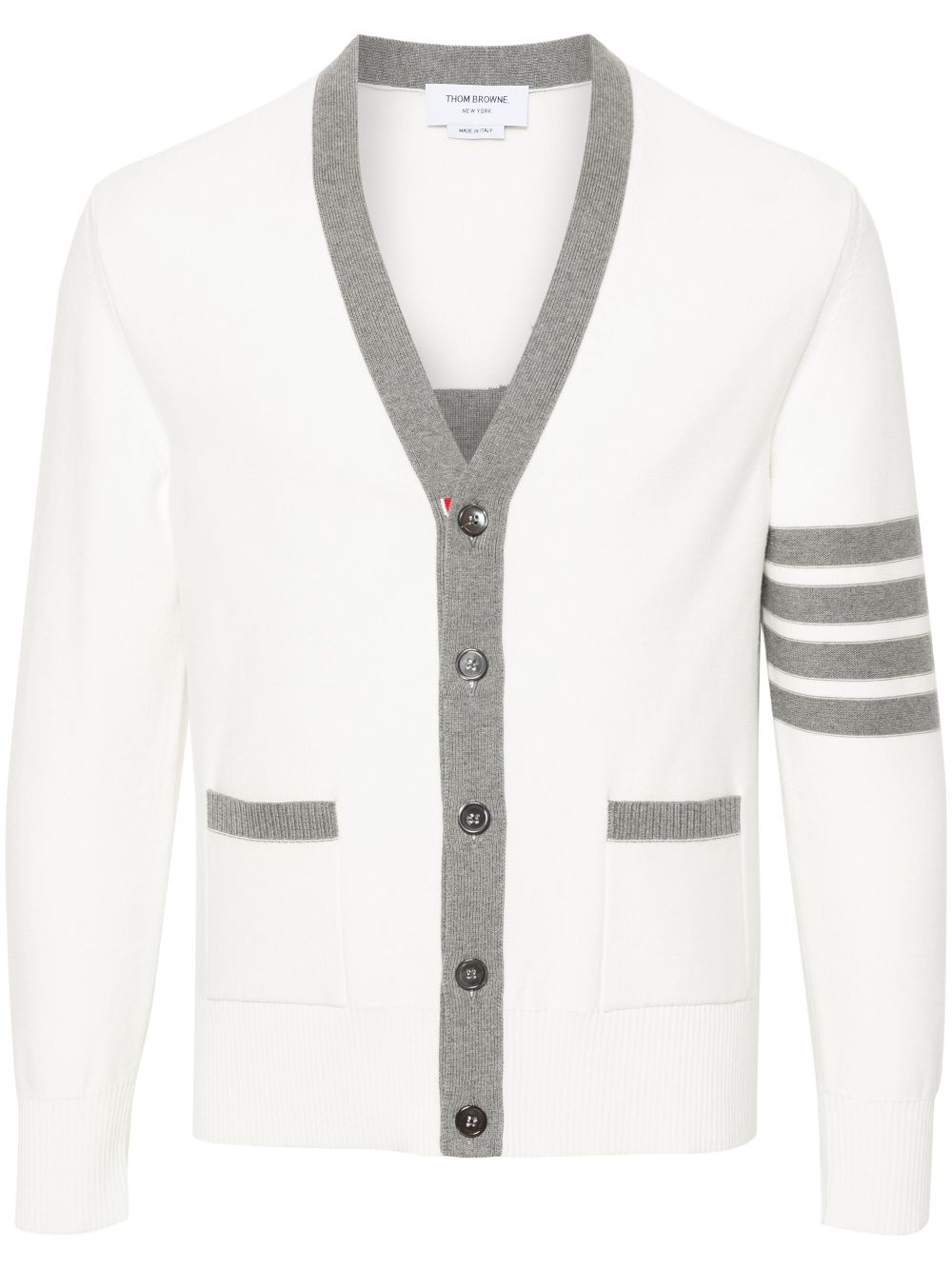 Thom Browne V-neck cotton cardigan - White