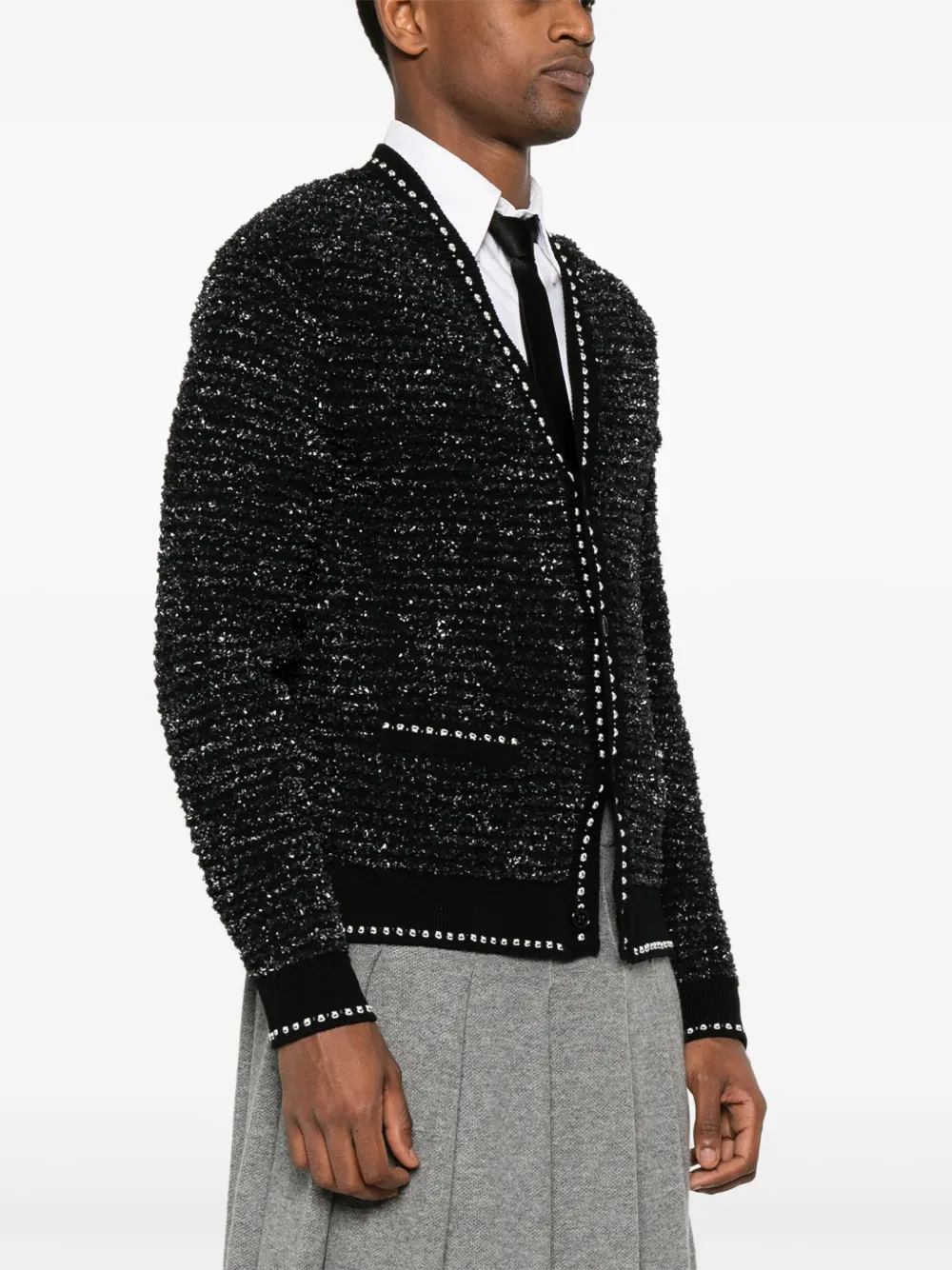Thom Browne Vest met V-hals Zwart