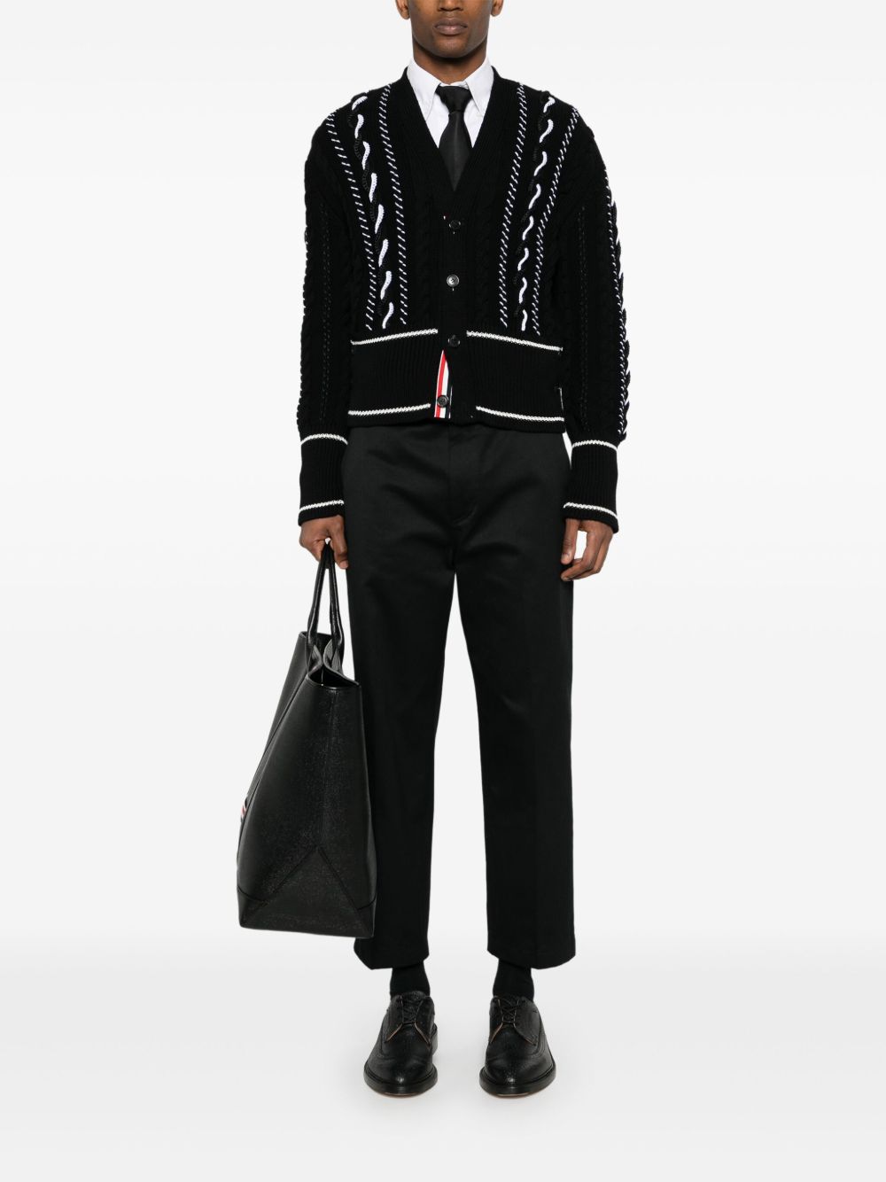 Thom Browne Vest met V-hals - Zwart