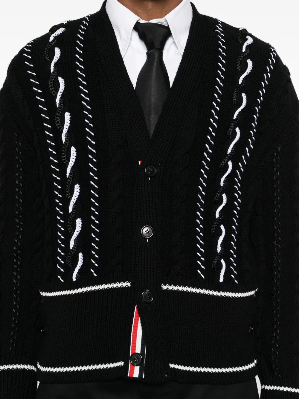 Thom Browne Vest met V-hals Zwart