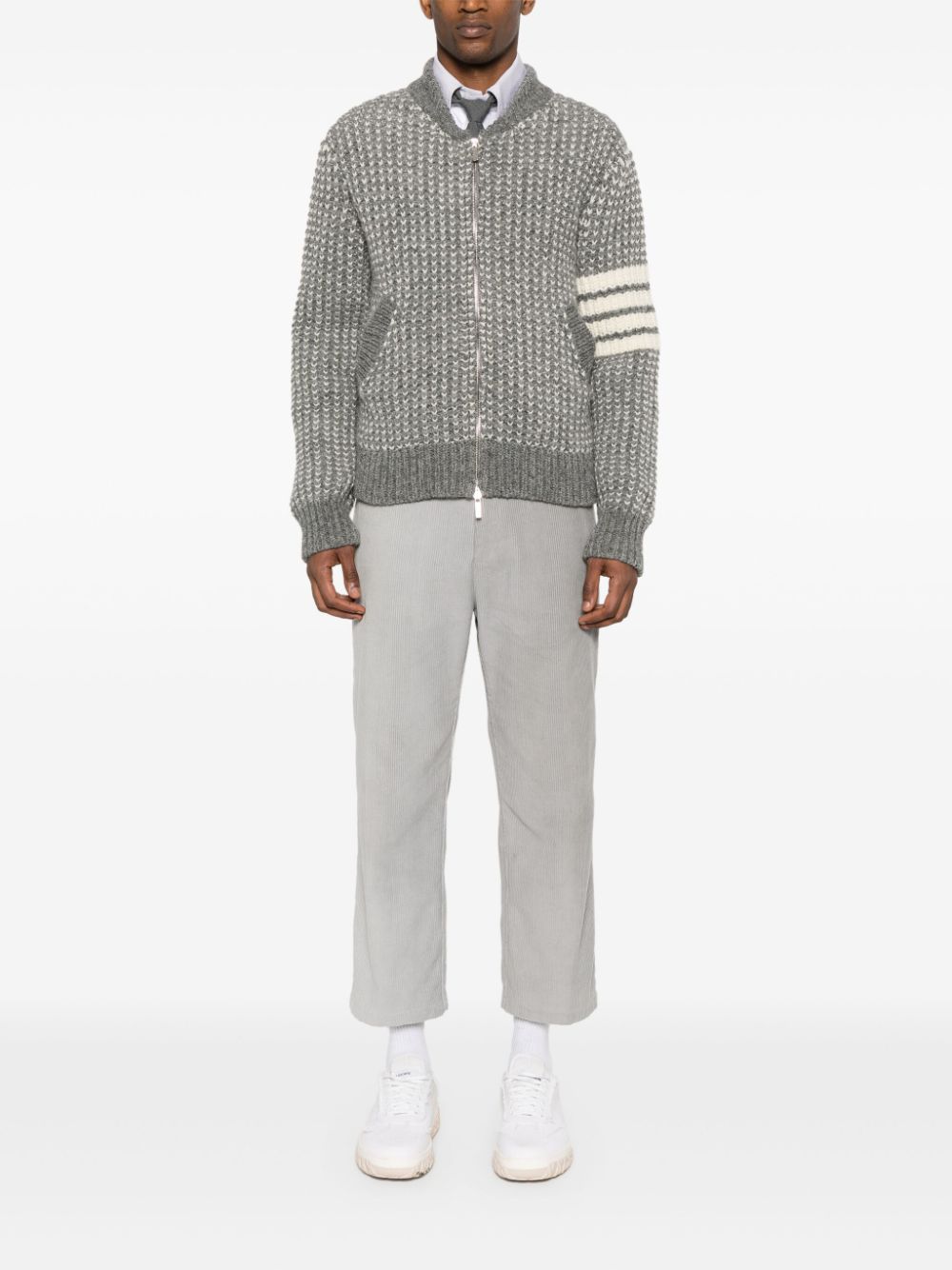 Thom Browne Bomberjack met vier strepen - Grijs