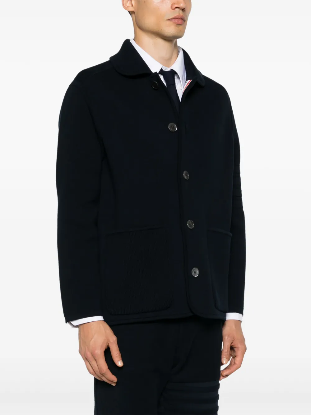 Thom Browne 4-bar Piqué-weave Jacket In Blue