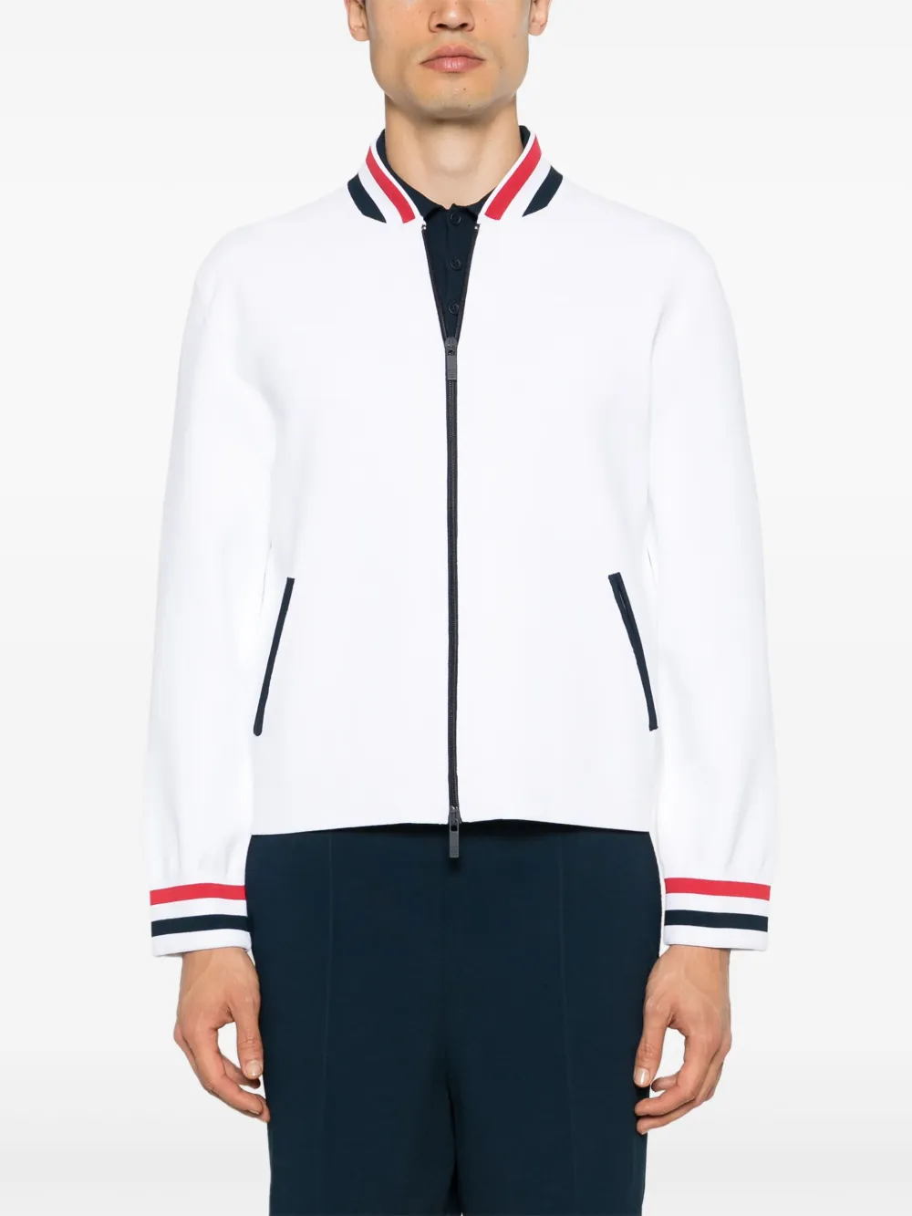 Thom Browne chamarra bomber tejida con rayas RWB | Chamarras bomber | Image 2