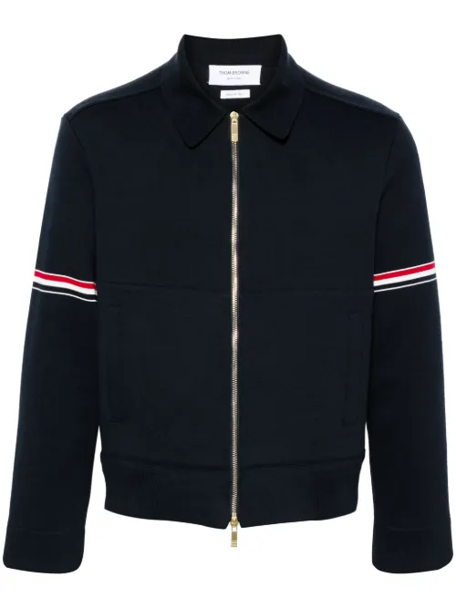 Veste zippée à bande tricolore - Thom Browne - Modalova