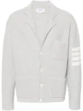 Thom Browne notched-lapels drop-shoulder cardigan - Grey