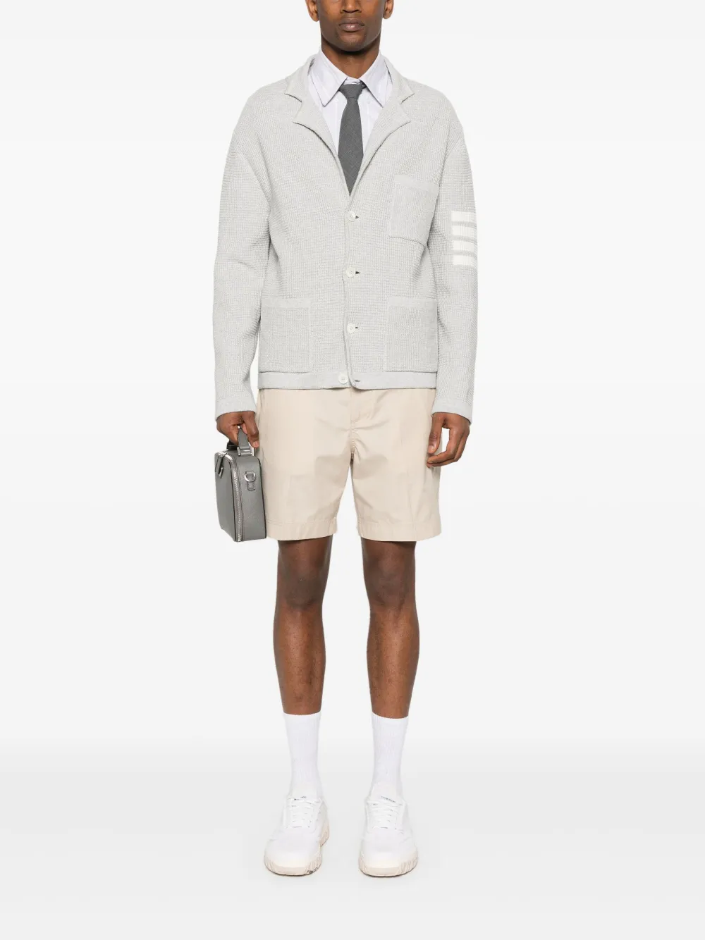 Thom Browne notched-lapels drop-shoulder cardigan | Cardigans | Image 2