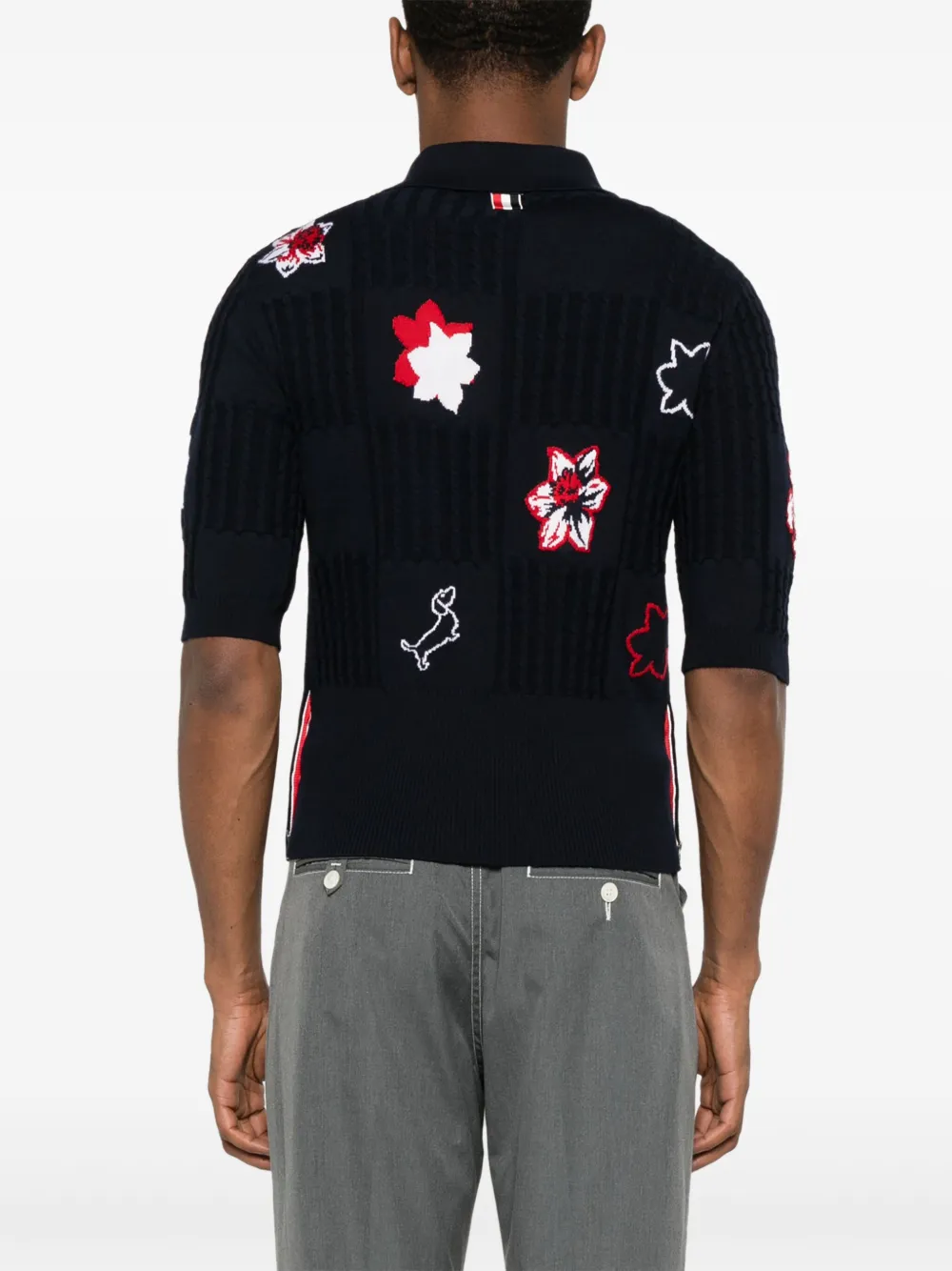 Thom Browne Gebreid poloshirt Blauw