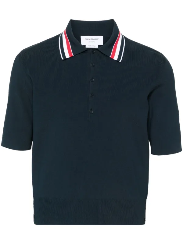 THOM BROWNE ネイビー ポロシャツ Thom Browne RWB ポロシャツ | ブルー | FARFETCH JP