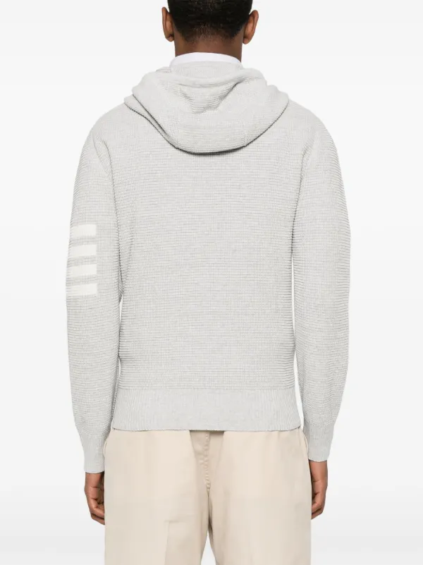 【THOM BROWNE】コットン ジップアップフーディ ワッフルニット THOM BROWNE コットン ジップアップフーディ ストライプ