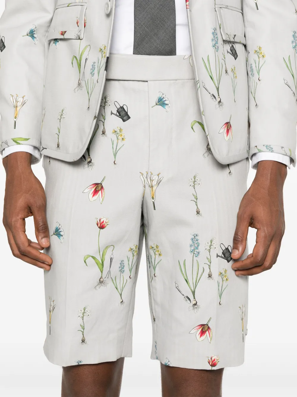Thom Browne Shorts met bloemenprint Grijs